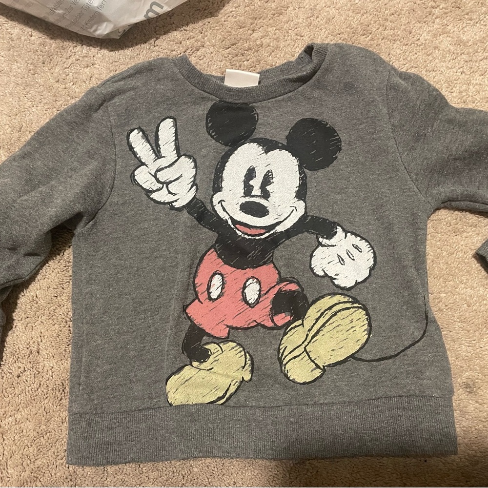 Disney Mickey Mouse Kids Grey Sweatshirt like new